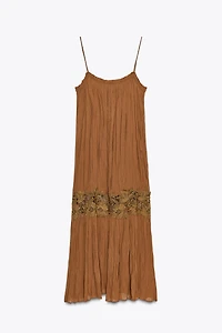ZW COLLECTION WRINKLED EMBROIDERED DRESS