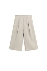 Long linen Bermuda shorts with darts - LIMITED EDITION