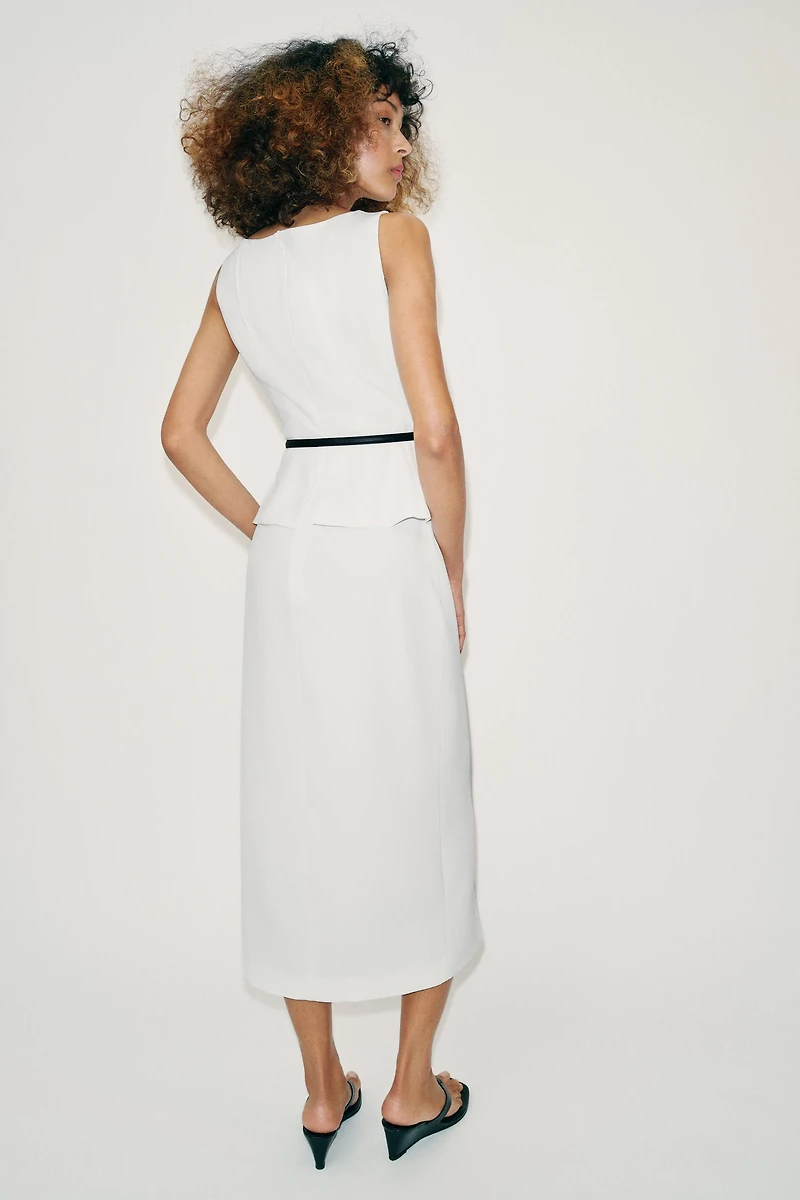 BELTED MIDI DRESS