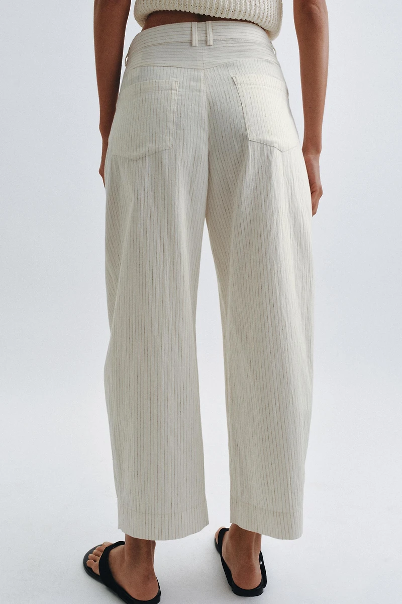 ZW COLLECTION STRIPED BARREL PANTS