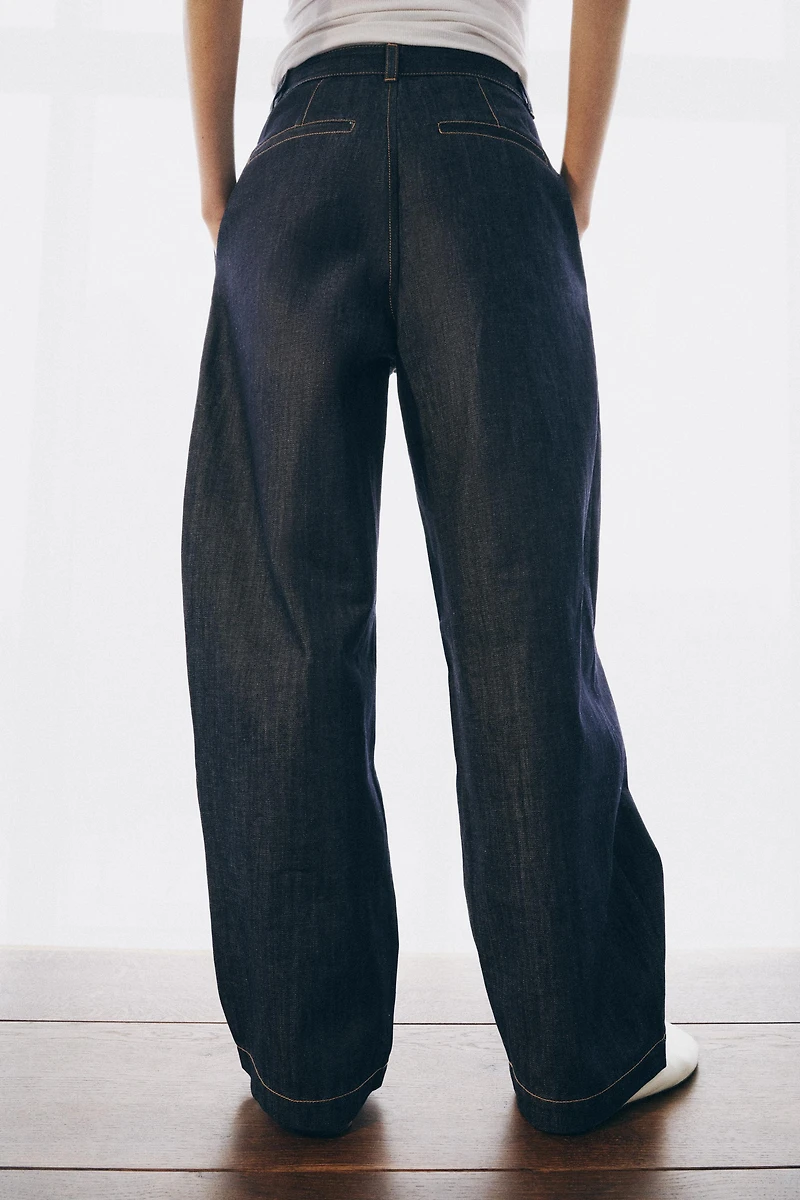 ZW COLLECTION HIGH WAISTED BALLOON PLEATED JEANS