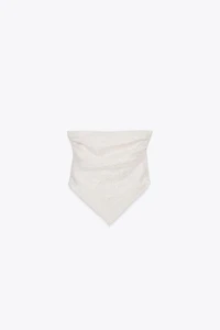 METALLIC THREAD HALTER TOP