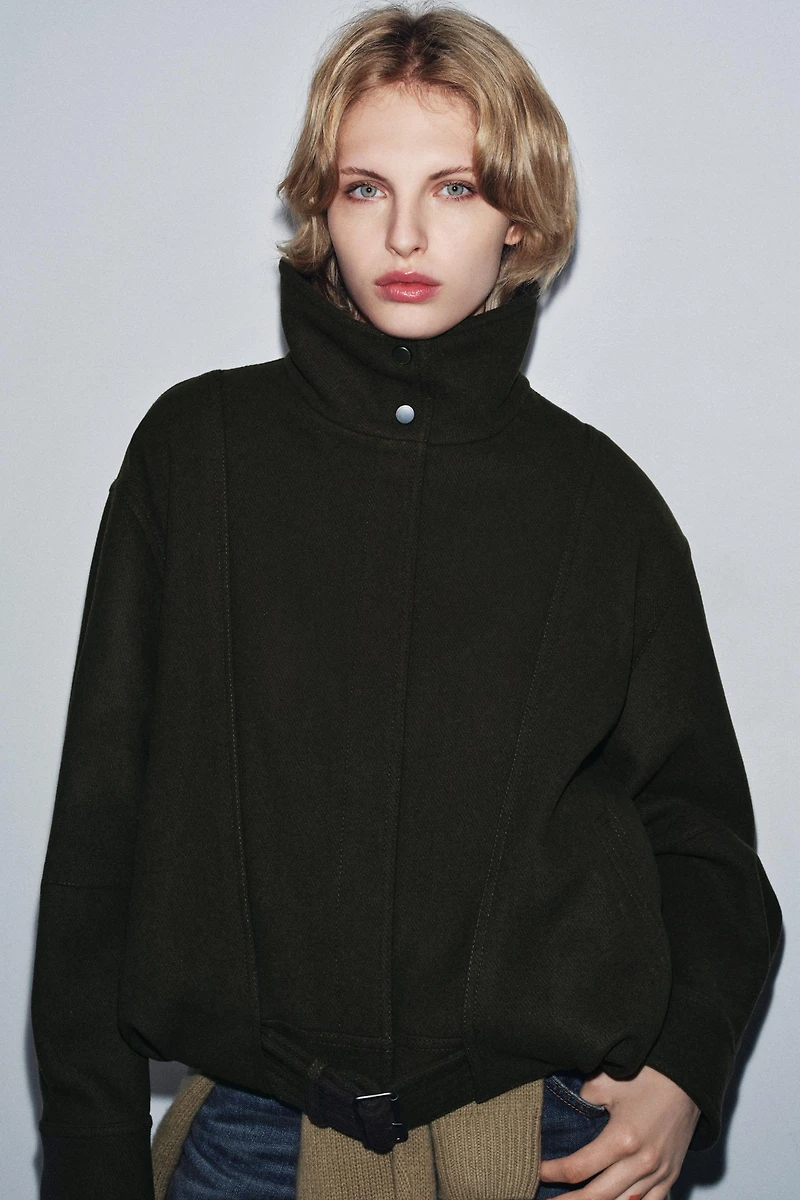 BLOUSON BOMBER MINIMAL AVEC LAINE ZW COLLECTION