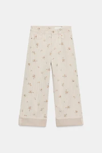 ZW COLLECTION MID-RISE TAPERED FLORAL JEANS