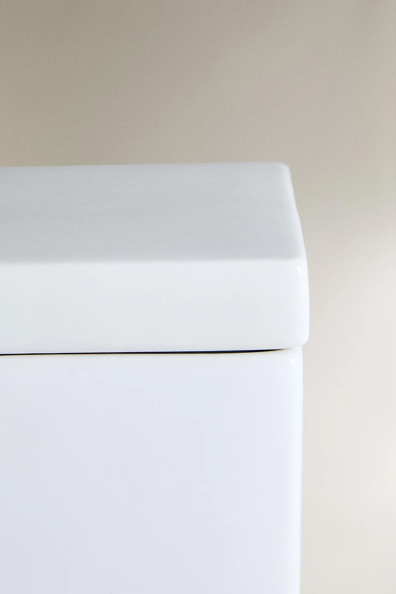 WHITE EARTHENWARE BATHROOM STORAGE JAR