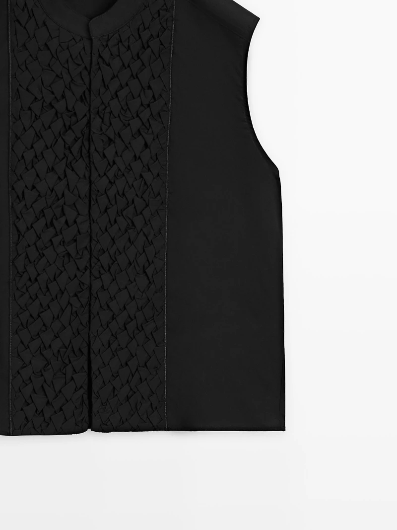Cotton waistcoat with chest detail