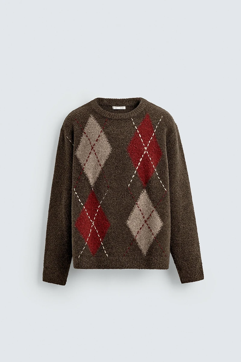 ARGYLE JACQUARD JUMPER