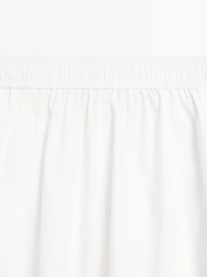 Long gathered poplin skirt