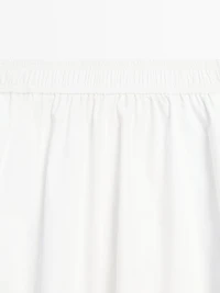 Long gathered poplin skirt