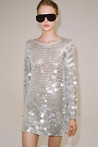 SEQUIN PEARL KNIT MINI DRESS