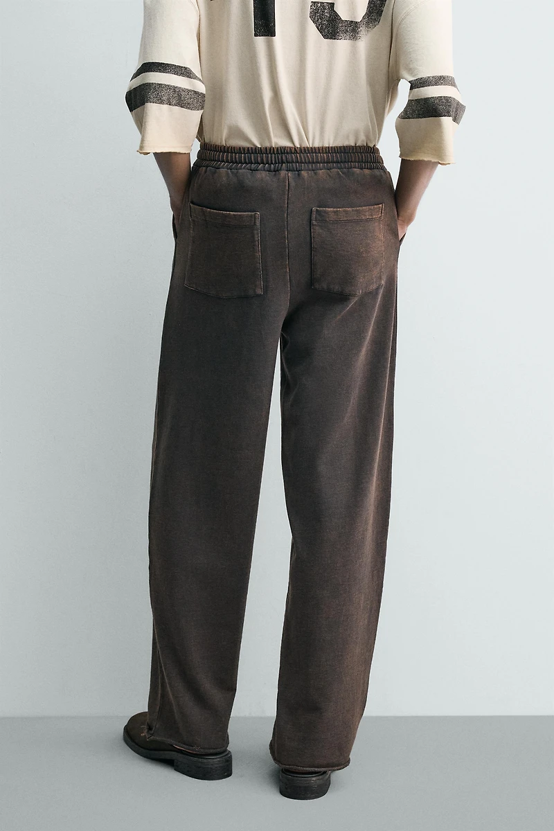 WASHED STRAIGHT FIT JOGGING PANTS