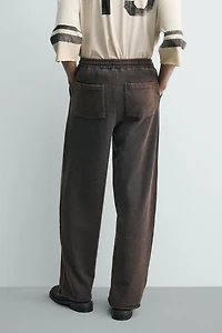 WASHED STRAIGHT FIT JOGGING PANTS