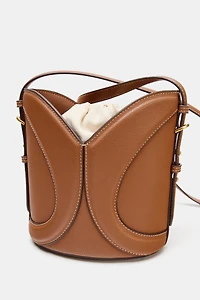 TOPSTITCHED BUCKET BAG