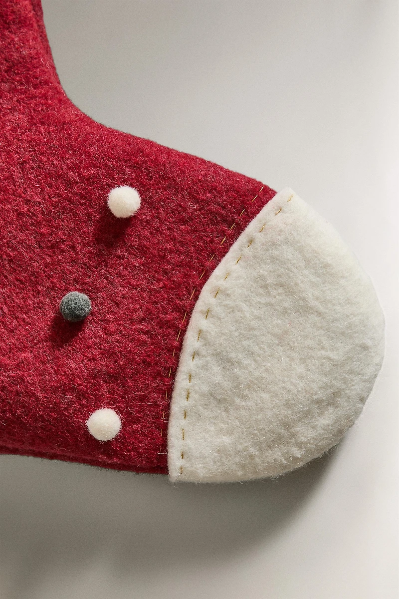 WOOL STOCKING CHRISTMAS DECORATION