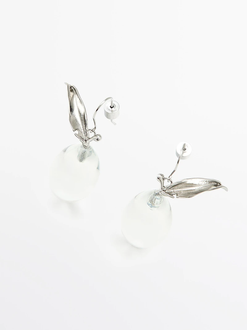 Mini boucles d'oreilles citron en verre