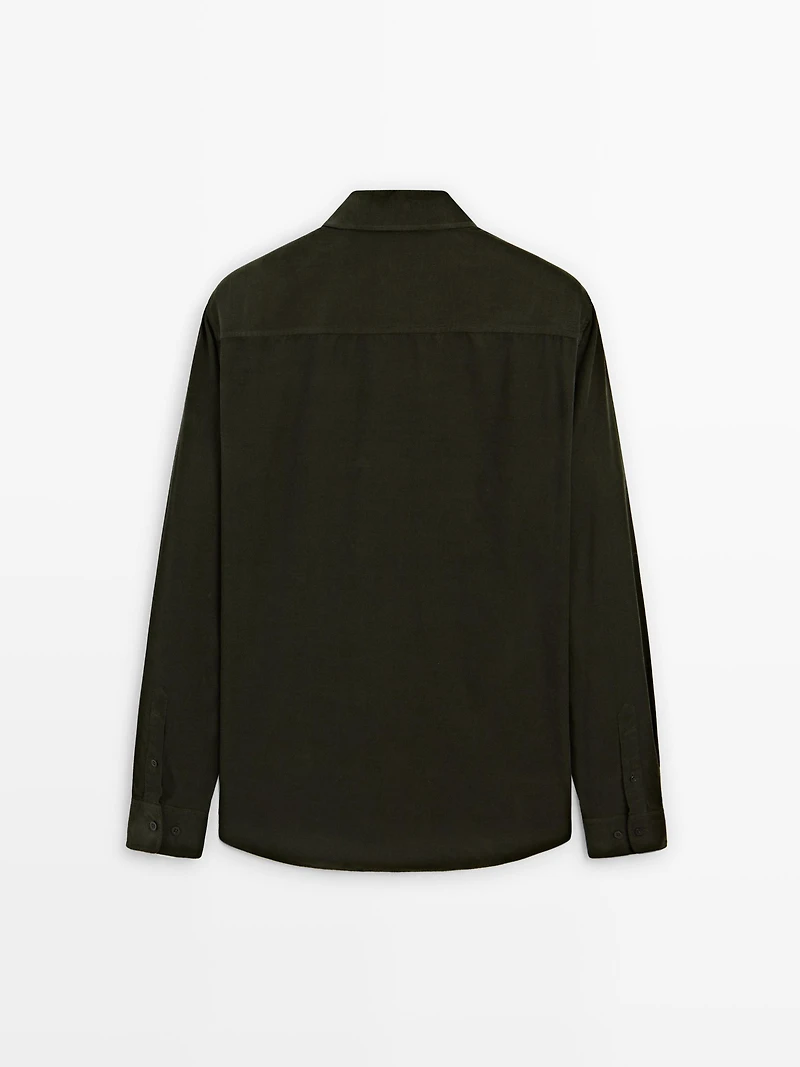 Regular fit needlecord shirt