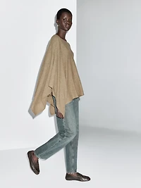 100% wool asymmetric knit cape