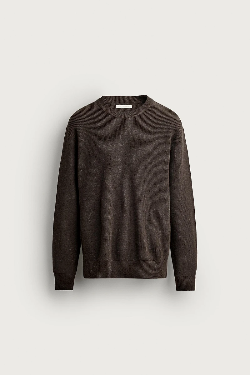 REGULAR FIT PURL KNIT JUMPER