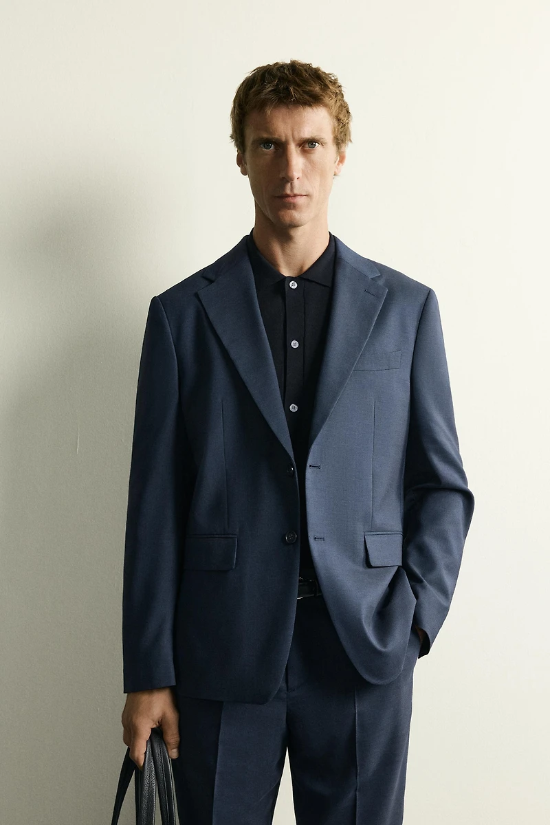 REGULAR FIT PLAID SUIT JACKET