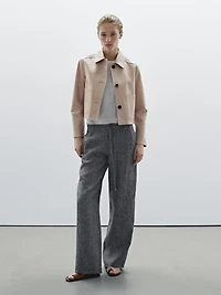 100% linen straight-leg jeans