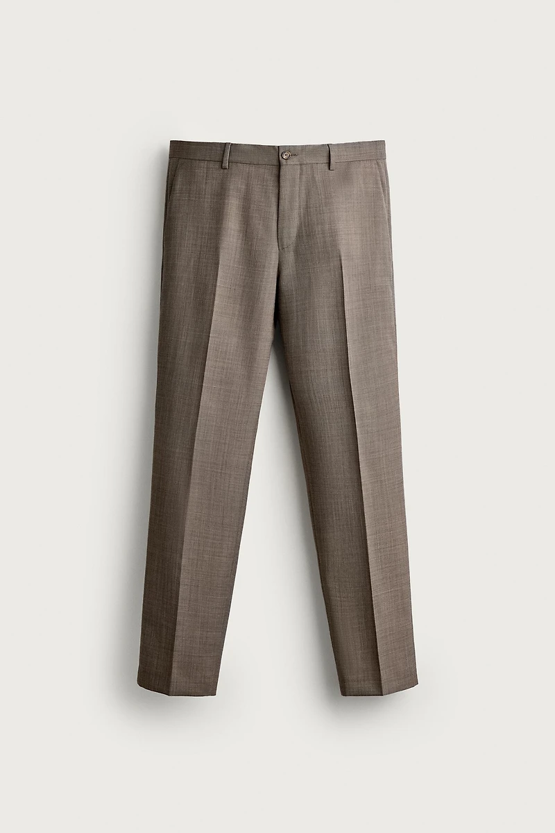 TEXTURED WOOL SUIT PANTS