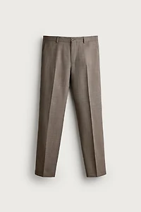 TEXTURED WOOL SUIT PANTS