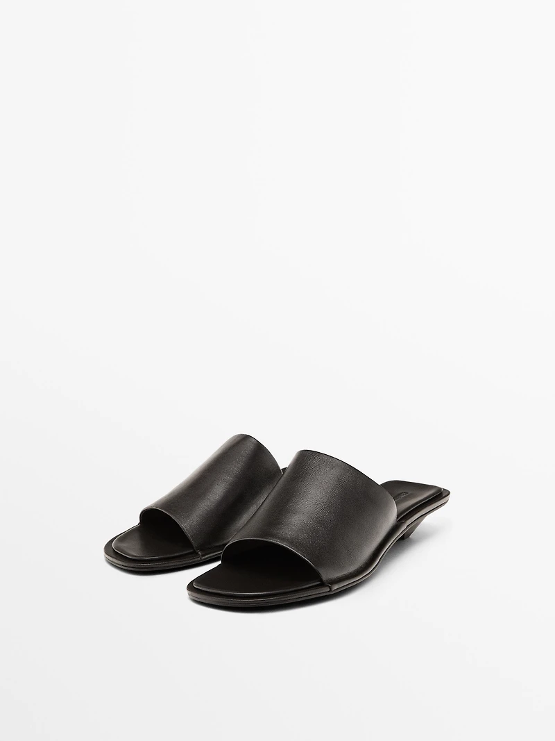 Soft high-heel slide sandals