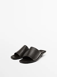 Soft high-heel slide sandals
