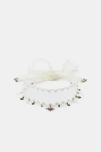 WOVEN CHARM CHOKER NECKLACE