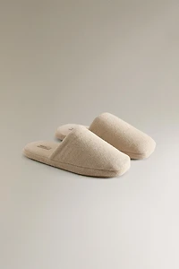 LINEN FLATFORM SLIPPERS