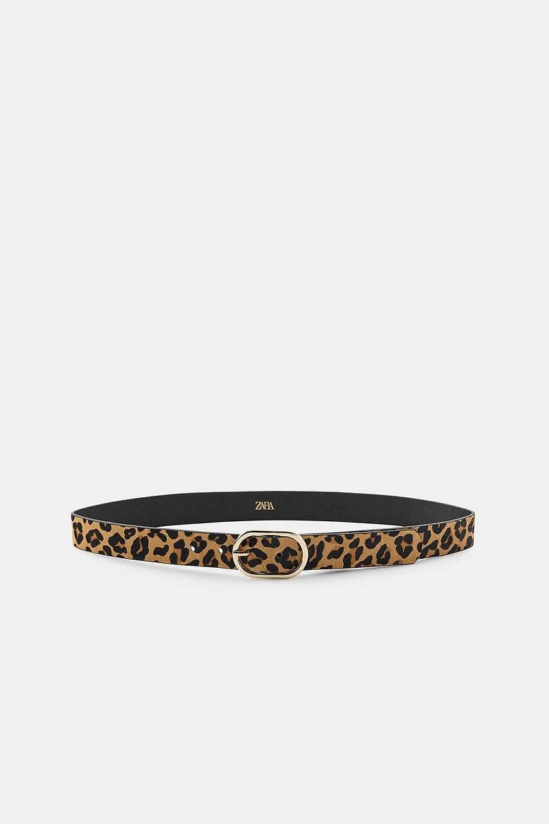 ANIMAL PRINT LEATHER BELT
