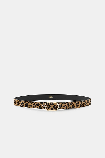 ANIMAL PRINT LEATHER BELT