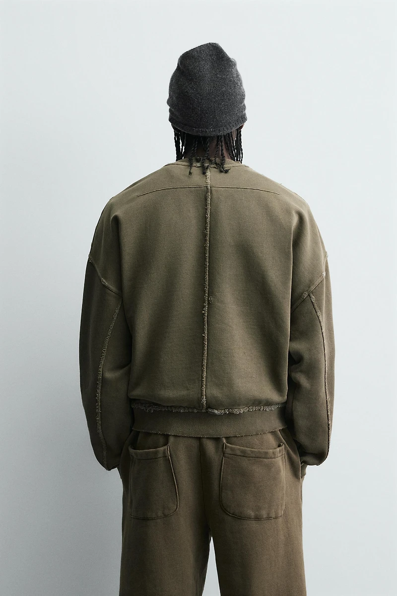 SWEAT COL ROND DÉLAVÉ