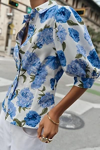 FLORAL PRINT POPLIN SHIRT