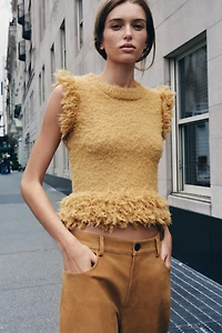 TOP EN MAILLE EFFET FOURRURE