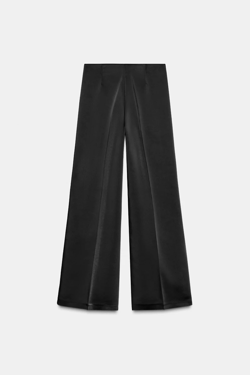 HIGH-WAISTED SATIN EFFECT PANTS