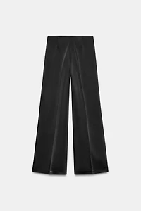 HIGH-WAISTED SATIN EFFECT PANTS