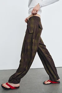 ZW COLLECTION FLOWY PLAID PANTS