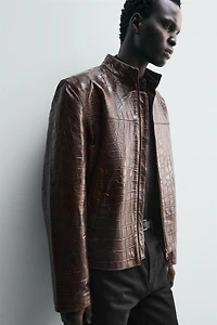 EMBOSSED LEATHER JACKET