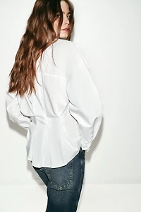 POPLIN SHIRT WITH BACK PLEATS