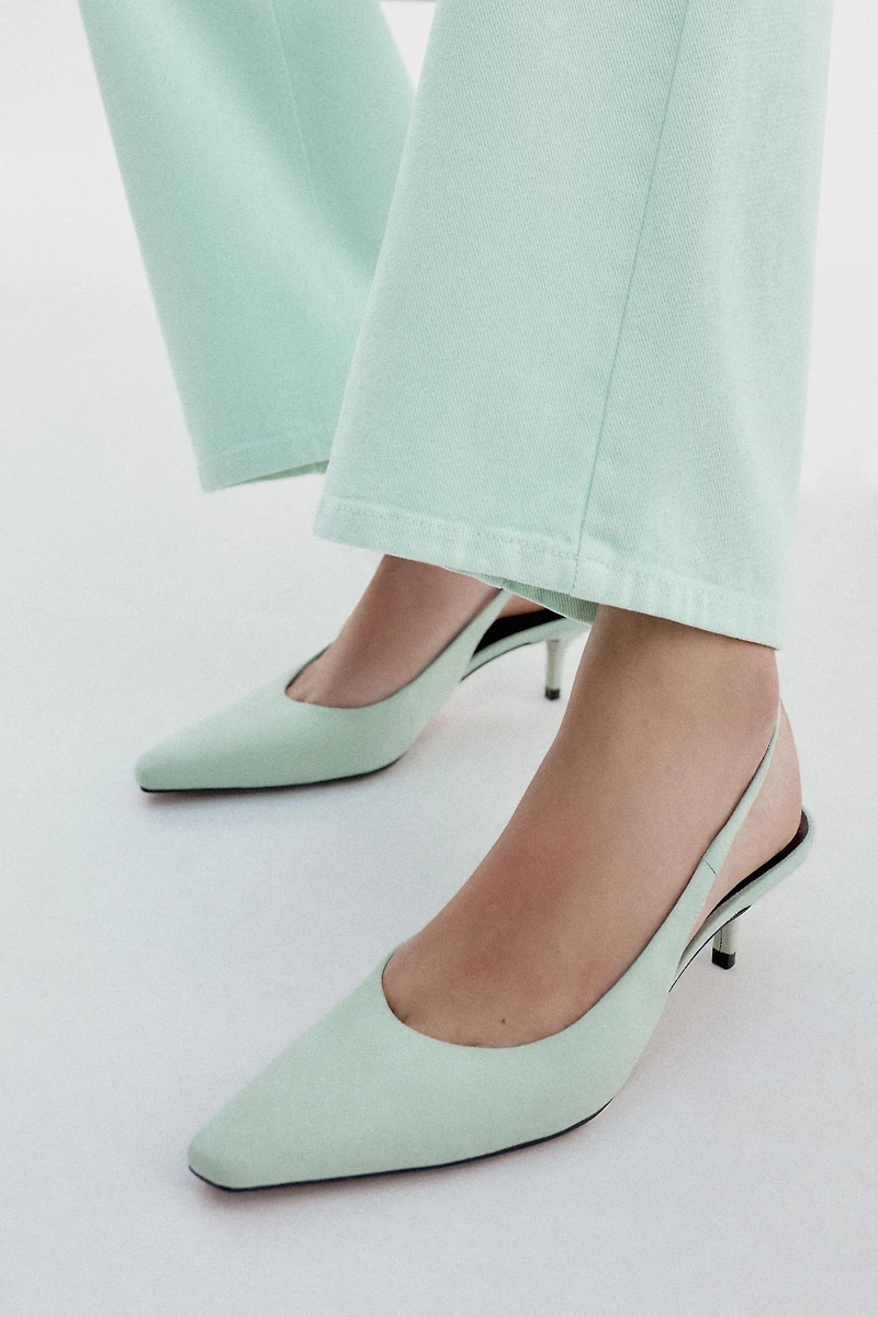 SUEDE KITTEN HEEL SHOES