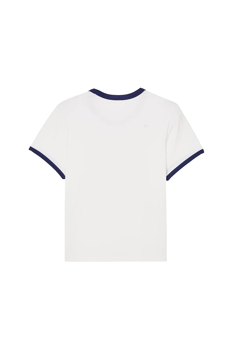 T-SHIRT SLIM FIT CÔTELÉ EN CONTRASTE