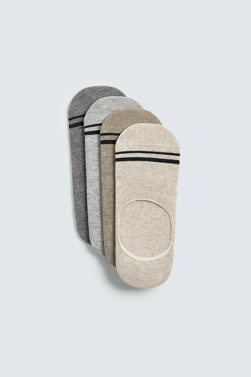 PACK OF 4 STRIPED INVISIBLE SOCKS
