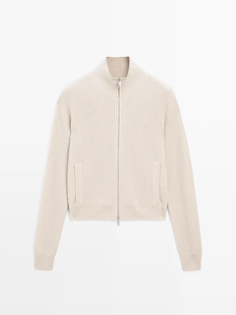 Cardigan fermeture Éclair 100 % cachemire