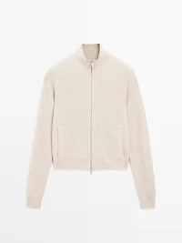 Cardigan fermeture Éclair 100 % cachemire