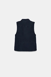 TAB DETAIL BUTTONED VEST TOP