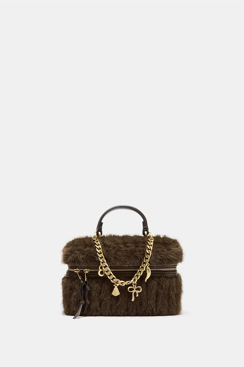 FAUX FUR RIGID BAG