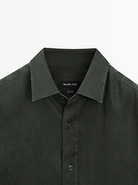 100% linen slim fit shirt