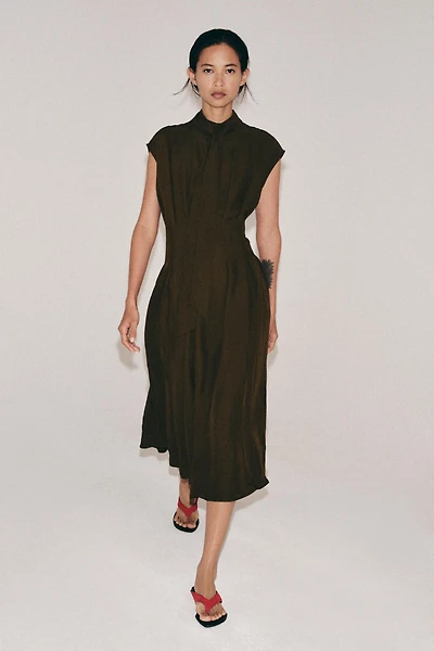 ZW COLLECTION TIED MIDI DRESS