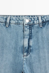 High-waist cropped flare jeans
